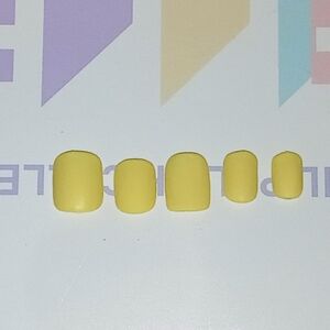 10pcs Extra Short Square Matte Yellow Press on Nails